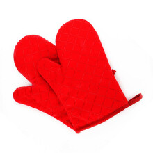 Verbrühungsschutz, Wärmeisolierung, Backen im Ofen, hohe Temperaturbeständigkeit, rutschfeste Silikonhandschuhe (rot, einzeln)