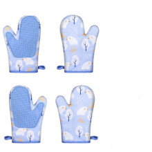 Niedliche, mit Silikonpatch isolierte, hochtemperaturbeständige Ofen-Backhandschuhe