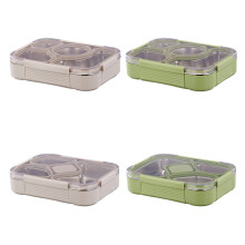 Isolierte Lunchbox aus Edelstahl, Studentenfach, tragbare Lunchbox (weiß)