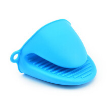 Verbrühungssichere, isolierte Ofen- und Mikrowellenhandschuhe aus Silikon (blau)
