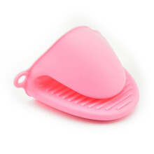 Verbrühungssichere, isolierte Ofen- und Mikrowellenhandschuhe aus Silikon (Rosa)