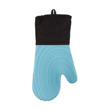 Silikonisolierte, verbrühungshemmende Küchenhandschuhe mit hoher Temperaturbeständigkeit, dicke Backhandschuhe (blau)