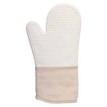 Silikon-Küchenofen-Spezialhandschuhe, hochtemperaturbeständig, rutschfest (Beige)
