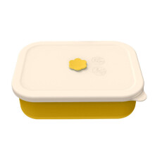 Beheizbare Silikon-Lunchbox, Lunchbox, Bento-Box, Fach, Lunchbox (Gelb)