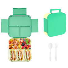 Tragbare, versiegelte Obstsalatbox für Studenten, beheizbare Lunchbox (grün)
