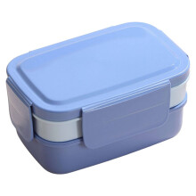 Doppellagige Lunchbox für Studenten und Erwachsene, Salatbox, Picknickbox zum Mitnehmen (blau)