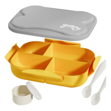 Lunchbox aus Kunststoff, Brotdose, Fach, Frischhaltebox, Obst-Lunchbox (Gelb)