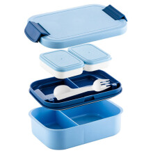 Doppellagige Lunchbox mit großem Fassungsvermögen für Schüler und Erwachsene (blau)