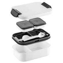 Doppellagige Lunchbox mit großem Fassungsvermögen für Schüler und Erwachsene (weiß)