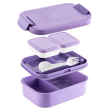 Doppellagige Lunchbox mit großem Fassungsvermögen für Schüler und Erwachsene (lila)