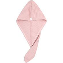 Großes, weiches, dickes, schnelltrocknendes Handtuch mit Waffelmuster, Duschhaube, Wisch-Stirnband (Pink)