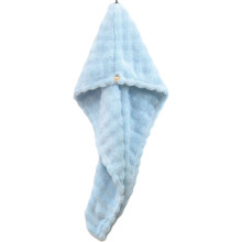 Haushalts-Duschhaube aus verdicktem Korallenvlies für trockenes Haar für Damen (blau)