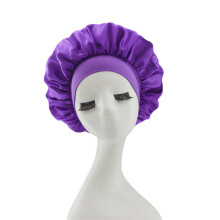 Turban-Schönheitskappe mit breiter Krempe und hoher Elastizität, Duschhaube, Haarpflegekappe (lila)