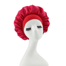 Breite Krempe, hochelastisch, Turban, Beauty-Kappe, Duschhaube, Haarpflege-Kappe (rot)