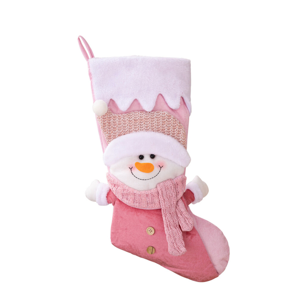 Pink Xmas Candy Bag Hanging Ornament Nordic Christmas Tree-Snowman