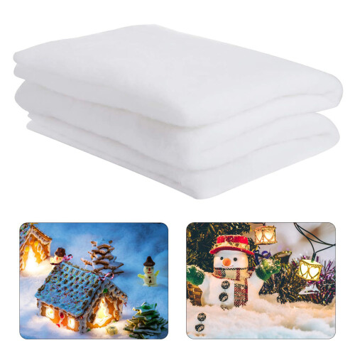Christmas Snow Blanket Roll White Fluffy Artificial Snow Carpet 1