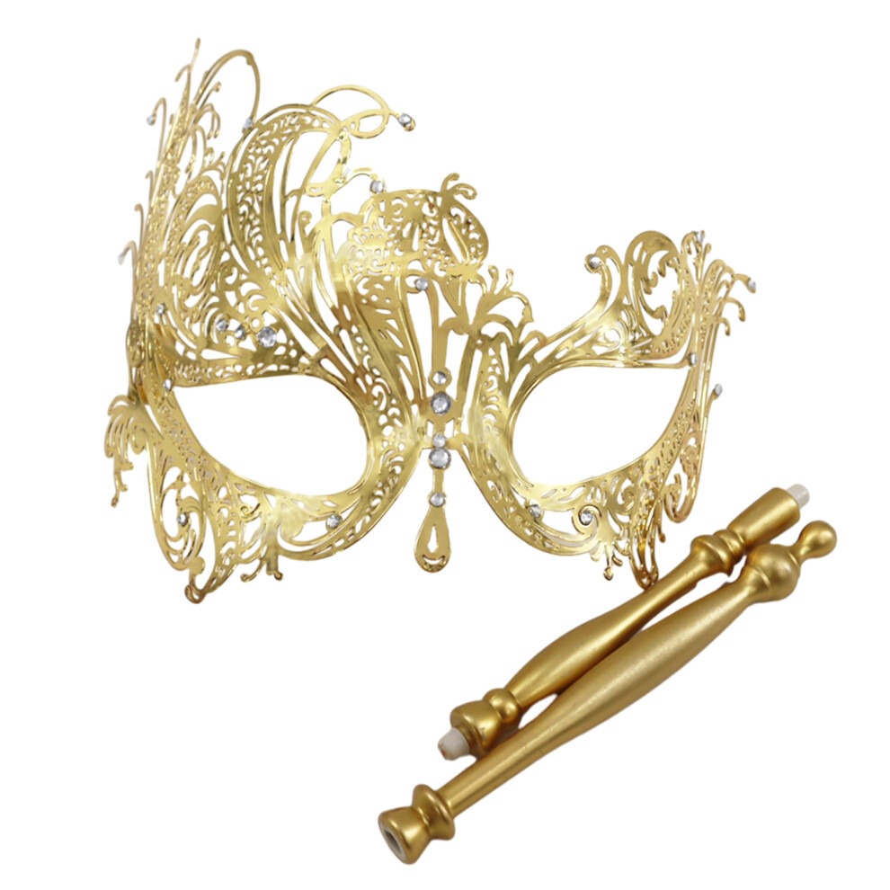 Halloween Party Mask Masquerade Mask With Holding Stick Half-2 7751000341060