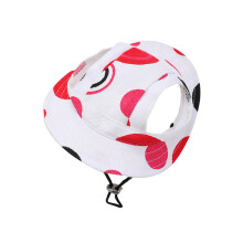 Puppy Baseball Hat With Ear Holes Dog Sunbonnet Adjustable Strap Sun Hat