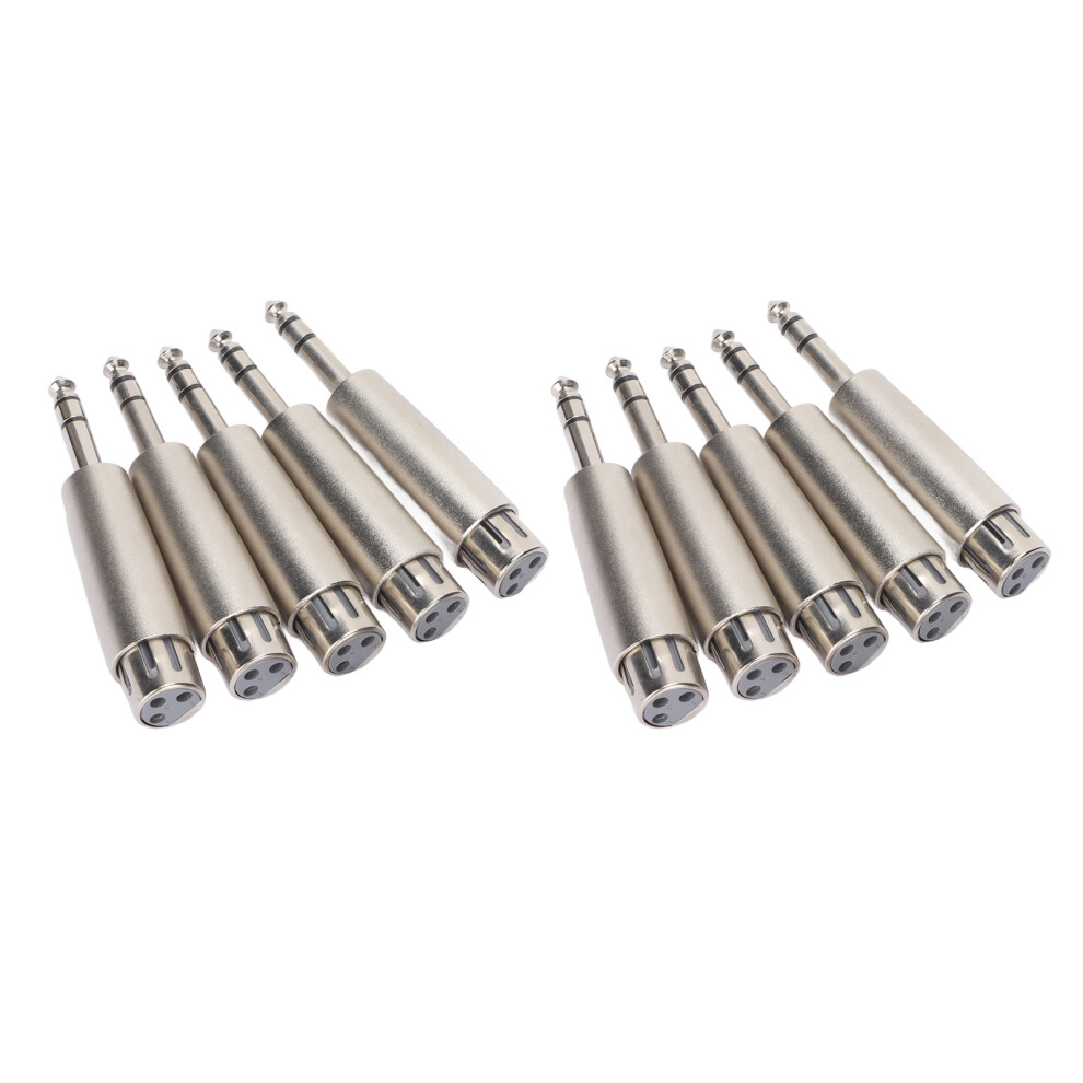 10Pcs 1/4" Trs To Xlr Female Adapter 6.5Mm Stereo Balanced Connector 6911357264592