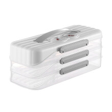 Stackable Dumpling Storage Box With Date Timer-White 3 layers
