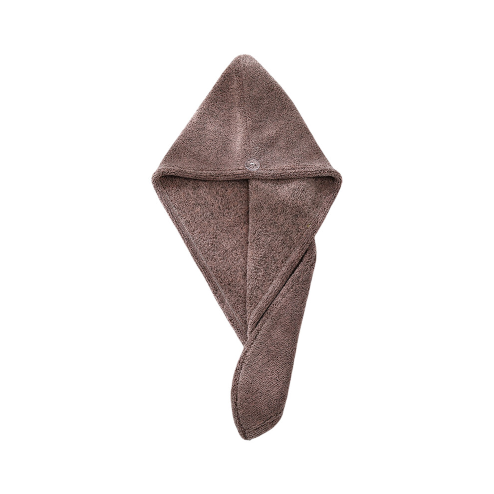 Coral/Burgundy Fleece Hair Drying Towel For Adults Shower Caps
