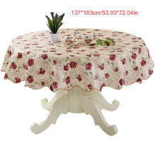 PVC Round Tablecloth with Floral Design-137 183 Romantic roses