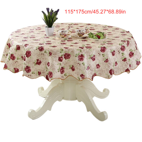 User Friendly PVC Tablecloth Round Table-115 175 Romantic roses