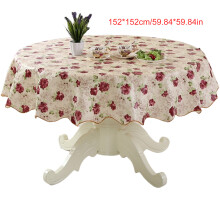 Stylish PVC Round Tablecloth with Long-152 152 Romantic roses
