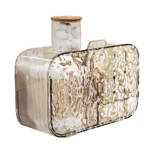 Clear View Wall Mounted Cotton Pad Storage Organizers-Gold