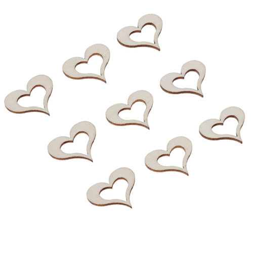 50 Unidades Corazón Madera Decoración Boda