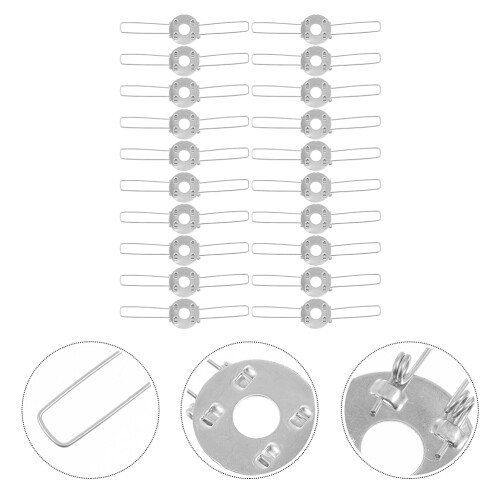 30Pcs Iron Lampshade Spring Clips Silver Lamp Shade Support Buckles 2