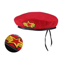 Retro Beret Hoed Met Metaaldecoratie En Verstelbare Band