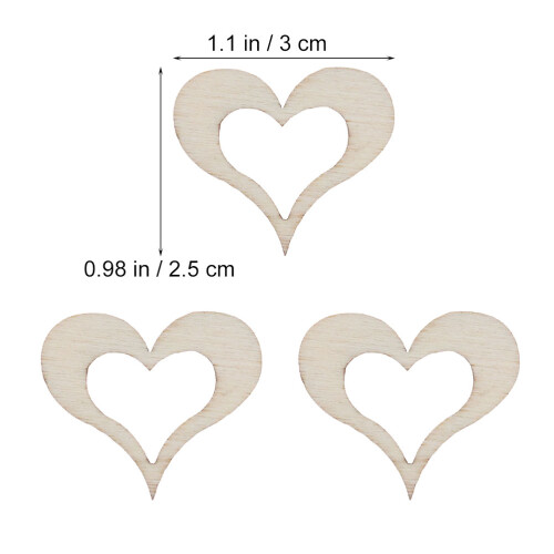 50 Unidades Corazón Madera Decoración Boda 1