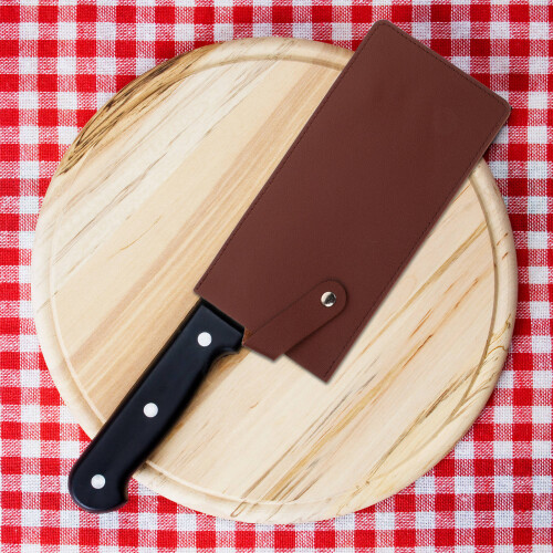 Funda De Cuero Pu Para Cuchillo Cocina, Protector Impermeable Ancho 2