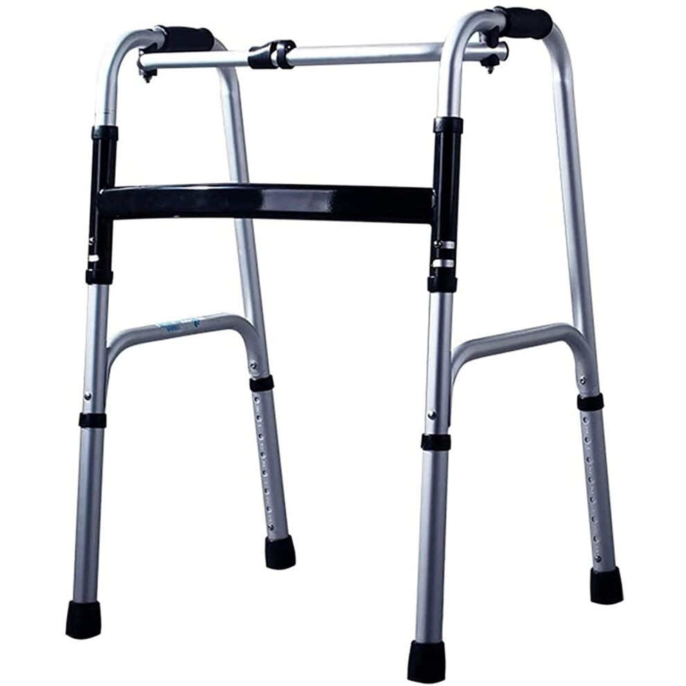 Walker for Elderly Folding Lightweight Aluminium Walking Frame Height Adjustable Mobility Aid With Wheels For Seniors