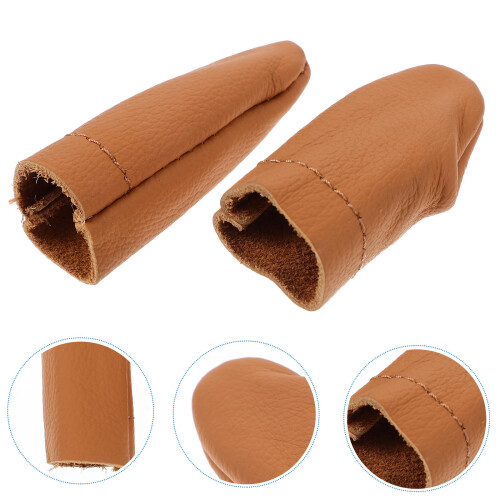 2 Unidades Protector De Cuero Para Dedos De Piel 2