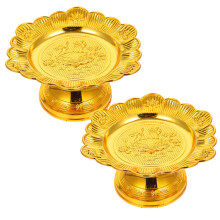 2St Lotus Pedestal Cake En Fruit Schotel Gouden Offer Tray Met Grip