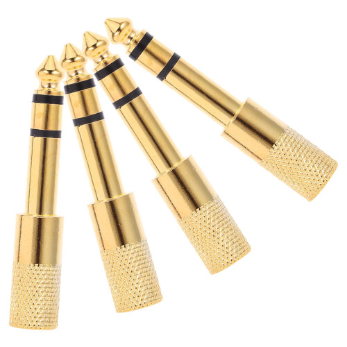 4Pcs Copper Headphone Adapter Stereo Audio Jack Adapter for Home Use