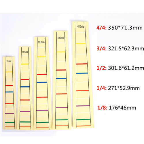 Cello Autocollant Doigt Pour Position Taille 1/2 1