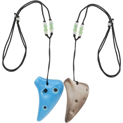 2 Pièces Colliers Ocarina 6 Trous Instrument De 1