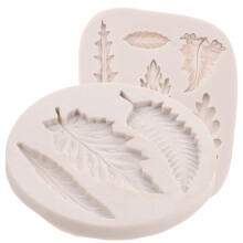 2Pcs White Silicone Leaf Molds for Cake Baking DIY Candy Chocolate