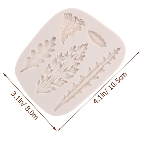 2Pcs White Silicone Leaf Molds for Cake Baking DIY Candy Chocolate 1