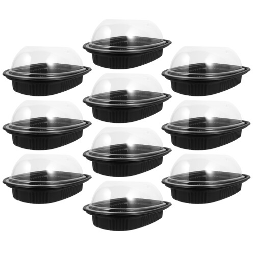 10 Pièces Boîte Alimentaire Jetable Couvercle Transparent