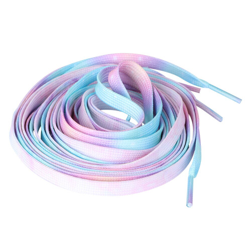 2Pair Colorful Gradient Athletic Shoe Laces Flat Stretch Shoe Strings