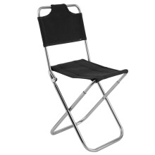Zwarte Vouwkruk Outdoor Platte Rugleuning Lichtgewicht