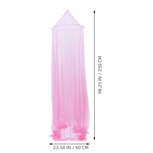 Lace Bed Conical Curtains Dome Bed Canopy Mosquito Net (Light Pink) 1