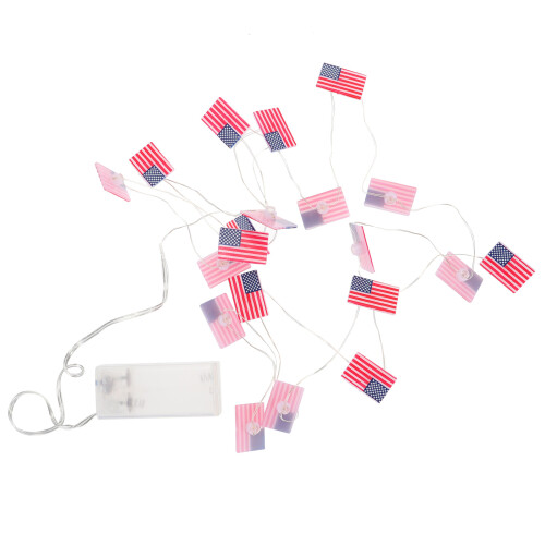 One Set Copper Wire LED String Lights In American Flag Shape