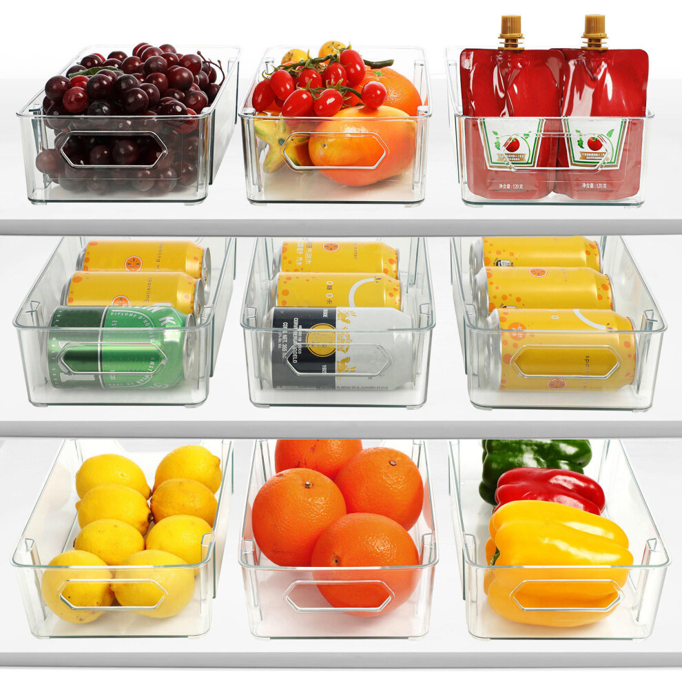 8Pcs Stackable Refrigerator Organizer Bins Kitchen Storage Drawers-image-OPC-PMN87P5-NEW