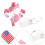 One Set Copper Wire LED String Lights In American Flag Shape 5