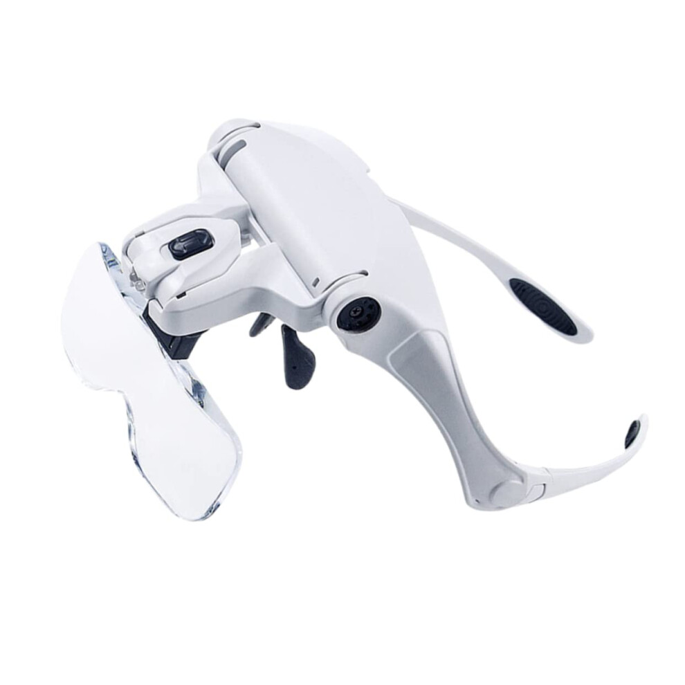 Light Wearable Led Magnifying Glasses Interchangeable Lenses Compact Magnifier For Reading Home Office Travel
